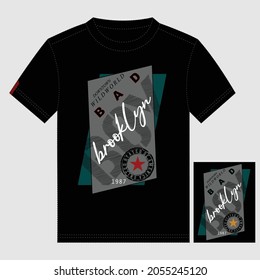 Bad boy brooklyn text,lettering unique images stylish typography graphic slogan t shirt print vector illustration design
