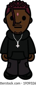 Bad boy cartoon vector illustration. Cartoon character