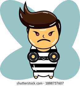 Niño detenido esposado