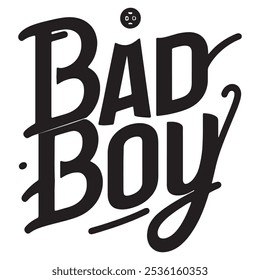 Bad boy silhouette vector black and white design EPS