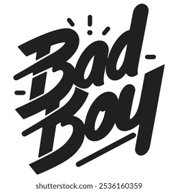 Vector de silueta de niño malo diseño en blanco y negro EPS
