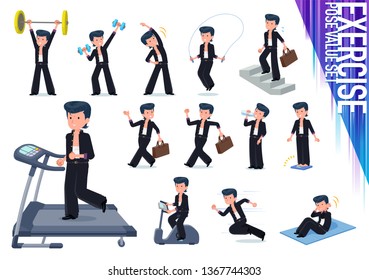 Bad boy student on exercise and sports.There are various actions to move the body healthy.It's vector art so it's easy to edit.
