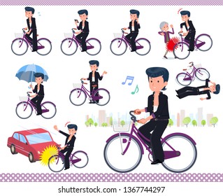 Bad boy student riding a city cycle.There are actions on manners and troubles.It's vector art so it's easy to edit.
