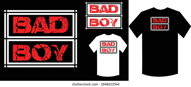 Tom-Shirt Design mit bösen Jungen Typografie.