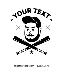 Bad boy vector logo. Vintage illustration. Hipster mafia. Flat sticker.