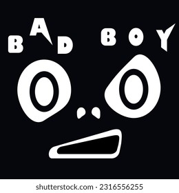 Bad Boy,Typography Tshirt,Typography Tshirt for clothing, Tshirt for clothing and merchandise print, vector illustration, urban Tshirt, Bad boy TYpography Tshirt, design for Bag, 