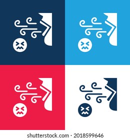 Bad Breath blue and red four color minimal icon set