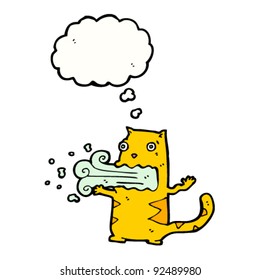caricatura de gato de mal aliento