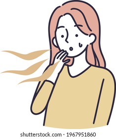 Bad Breath Female vector Illustration