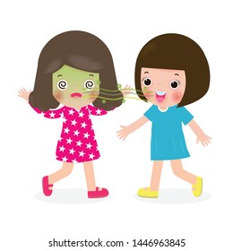 Bad breath from friends isolated on white background vector illustration