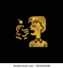 Bad Breath gold plated metalic icon or logo vector
