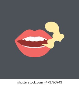 Bad Breath Icon In Flat Style