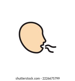 icono del contorno del aliento defectuoso. Icono de ilustración de elementos de actividades de fumar. Los signos y símbolos se pueden utilizar para web, logotipo, aplicación móvil, interfaz de usuario, UX