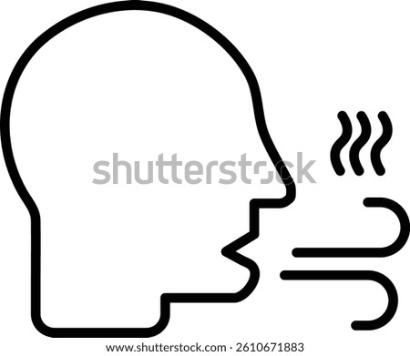 Bad Breath Vector Line Icon Design