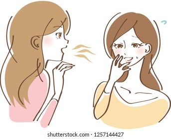 Bad breath woman