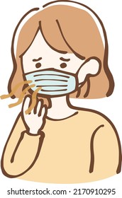 Bad breath woman vector illustration