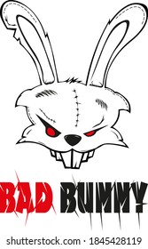 Bad bunny  andry rabbit and red eyes  white bunny  evil rabbit