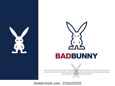 Bad Bunny Logo Design. Logo Template