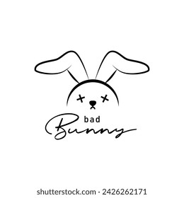 Bad Bunny Logo Design Vektor