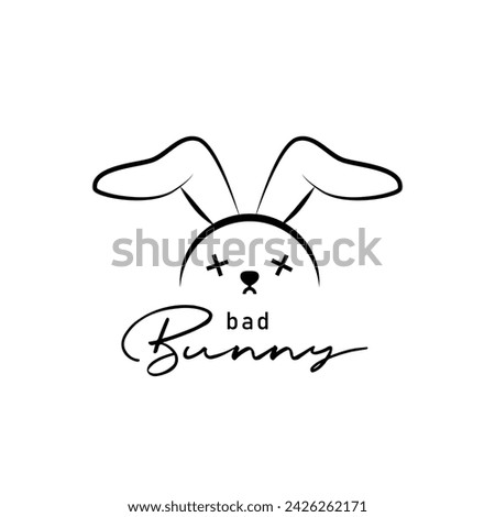 bad bunny logo design vector