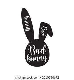 bad bunny logo isolated white background
