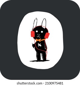 bad bunny logo  rabbit headset