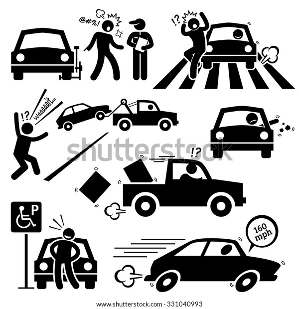悪い車の運転手が激怒した絵文字 のベクター画像素材 ロイヤリティフリー