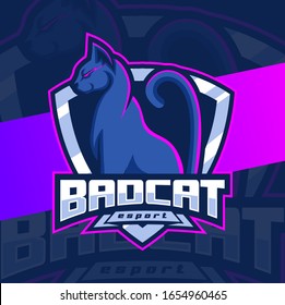 bad cat mascot esport logo design