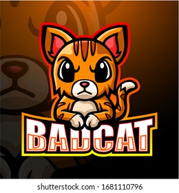 Bad cat mascot esport logo design