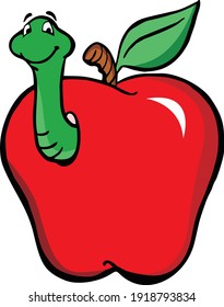 a bad caterpillar that eats fresh apples