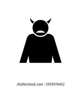 Bad Character Icon. Cruel, Stress Person Symbol - Vector, Sign Applied to Design, Presentation, Website or Apps Elements.