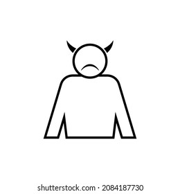 Bad Character Icon. Cruel, Stress Person Symbol - Vector, Sign Applied to Design, Presentation, Website or Apps Elements.