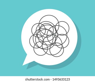 Bad communication with bubble speech. don’t understand. talking confused. explain not clear. missing communicate message. Problem resolve control. Understand question. Complicated solution.