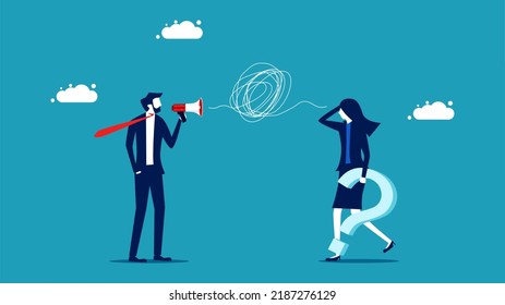 Bad Communication. Business People Talking In A Chaotic Mess. Vector