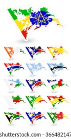 Bad condition flags of Africa 2.All elements are separated in editable layers clearly labeled.