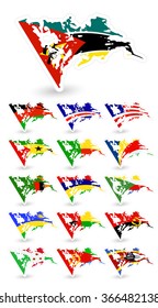 Bad condition flags of Africa 3.All elements are separated in editable layers clearly labeled.