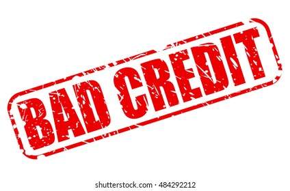 BAD-CREDIT-Text mit rotem Stempel auf Weiß
