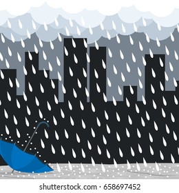 bad day heavy rain umbrella vector