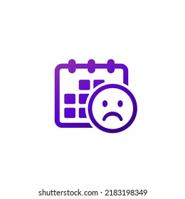 bad day icon with emoji and calendar