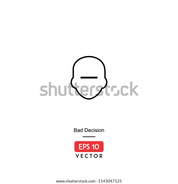 Bad decision vector icon,\
illustration of a decision, isolated on white background. EPS10 -\
Vector