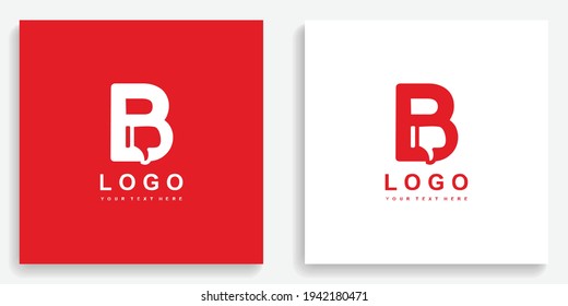 Bad Dislike Thumbs Down Letter B Logo. Modern logo icon symbol template vector design