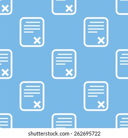 Bad document blue with white seamless pattern for web design. Vector symbol