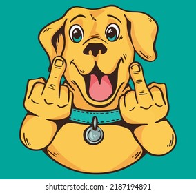 Bad Dog Shows Middle Fingers