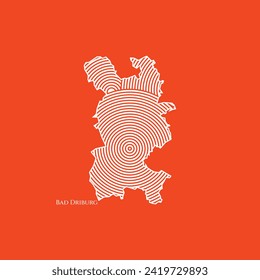 Bad Driburg Map - World Map International vector template. German region silhouette vector illustration