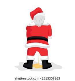 Bad drunk Santa Claus peeing