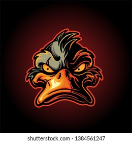 Bad Duck Mascot Logo Vector