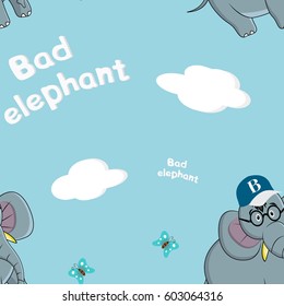 Bad Elephant And Butterfly