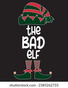 The Bad Elf Group Matching Family Christmas Gift Outfit Set T-Shirt, Shirt Print Template