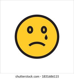Bad Emoticon Color Icon Flat Design Vector Template Illustration