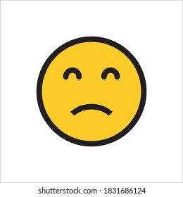 Bad Emoticon Color Icon Flat Design Vector Template Illustration